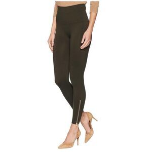 Spanx Green Zipper Ankle Detailing High Waist Seamless Leggings Contemporary